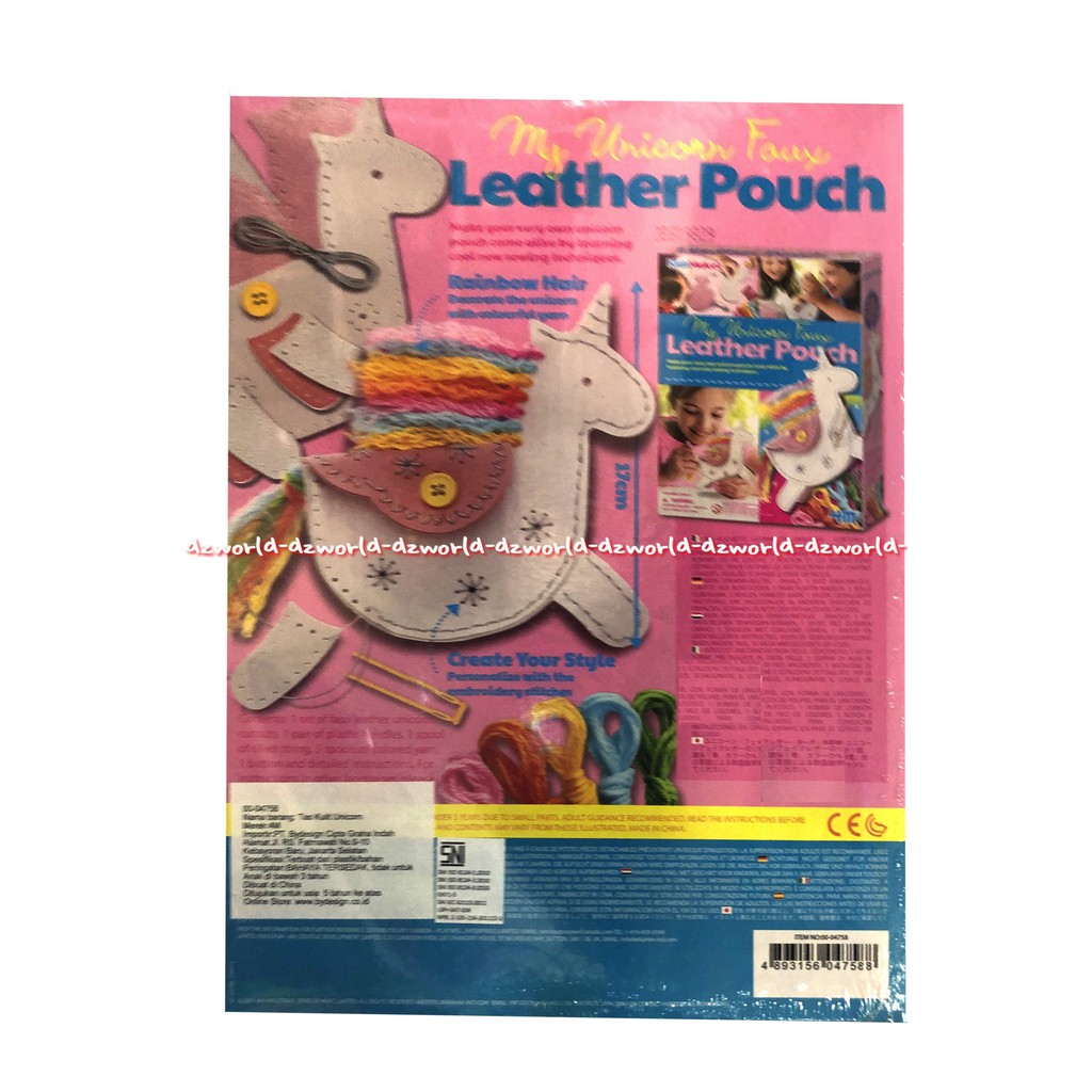 4M Kidzmaker My Unicorn Leather Pouch Kreasi Anak Membuat Dompet Kunit Kuda Poni