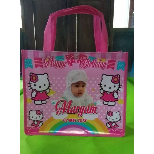 

tas ulang tahun Goodie Bag costum free nama dan foto