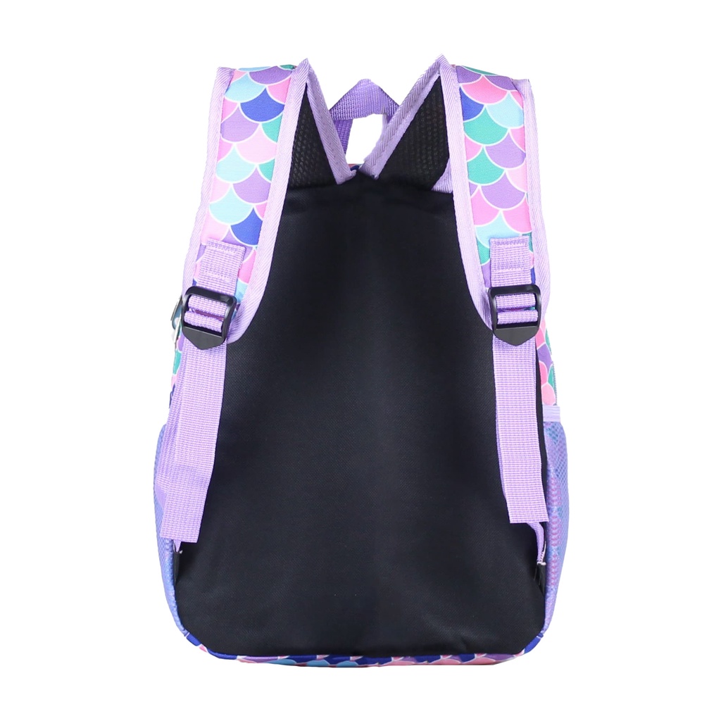 Tas Anak Import Gendong Perempuan Ransel Anak Karakter Mermaid Ungu Cantik Fashionable Backpack Lucu