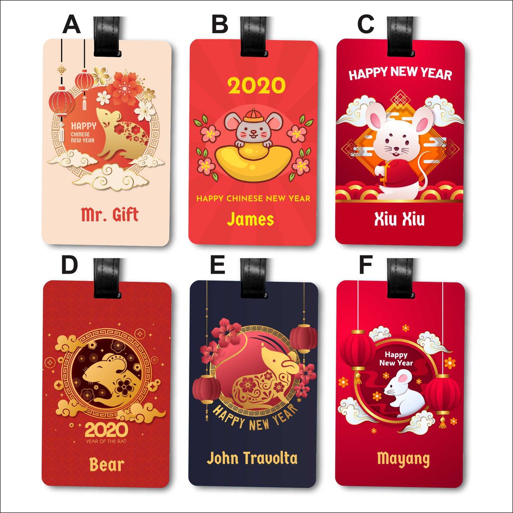 

Bag Tag bahan Akrilik tema Imlek Chinese New Year Souvenir, Hadiah