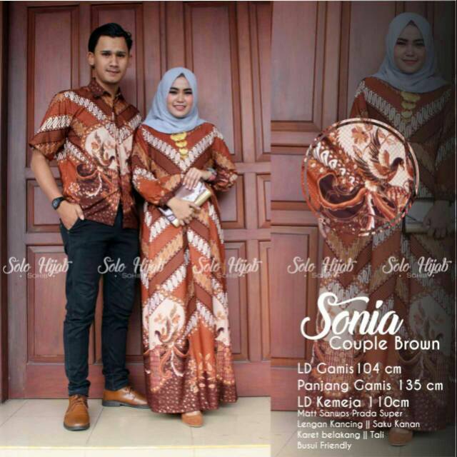 Sarimbit sonia gamis semi sutera batik solo