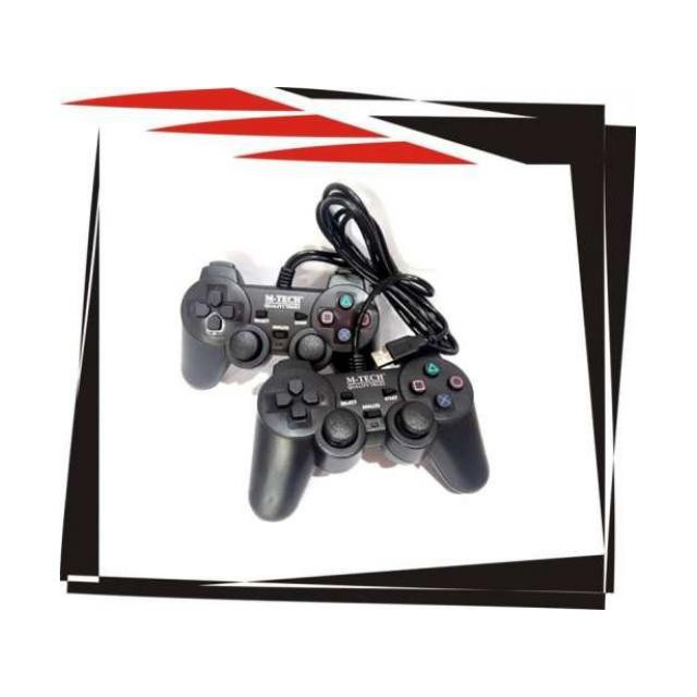 Gamepad Double black M-Tech - joystick double hitam