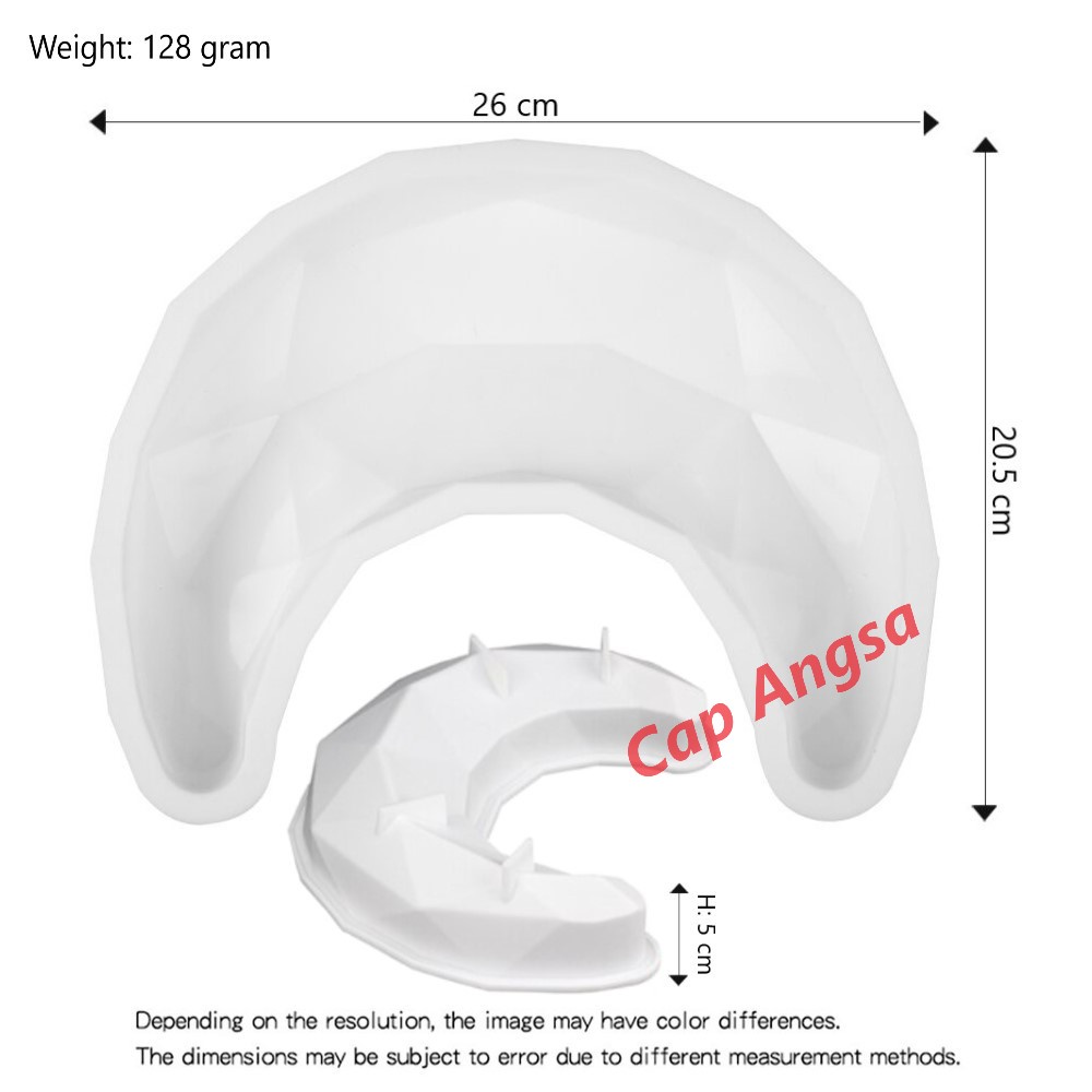 SILICON MOULD BULAN SABIT SILICONE MOULD CRESCENT MOON 3D SILIKON CAKE PINATA PUKUL MOUSSE FONDANT COKLAT