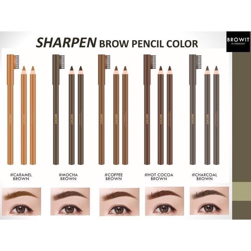 BROWIT BY NONGCHAT Sharpen Brow Pencil Thailand / Eyebrow / Eye Brow / Pensil alis / Serutan / Mua