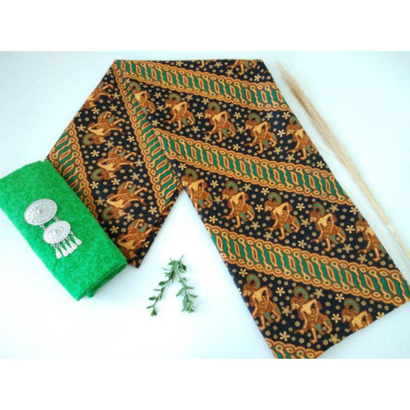 Kain Batik Jarik Kebaya Kode 859 Couple Katun Printing Sogan Lawasan Seragam Bridesmaid Meteran Tj