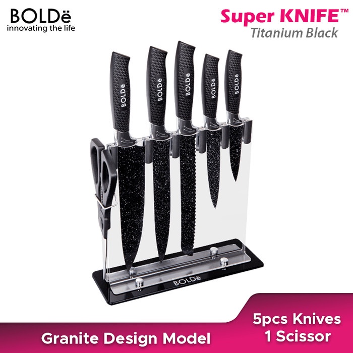 Pisau set BOLDe Knives Titanium Black set Granito
