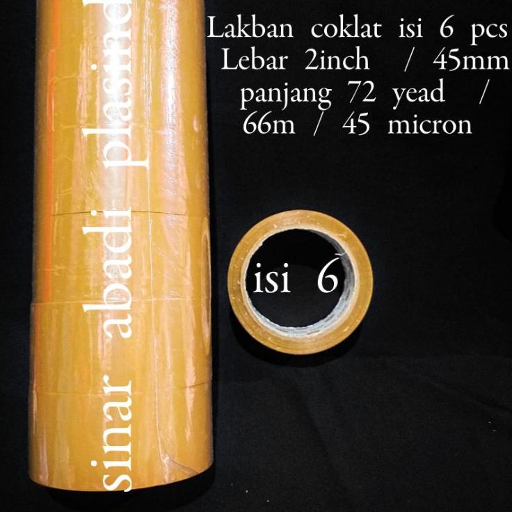 

Flash Sale - Lakban bening /coklat 2 inc isi 6roll - Lakban plastik double tape ✔