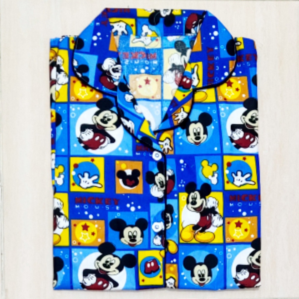 Piyama PP Dewasa Sultan / Janda Bolong / Tie Dye Katun Jepang - Fit XL-Mickey