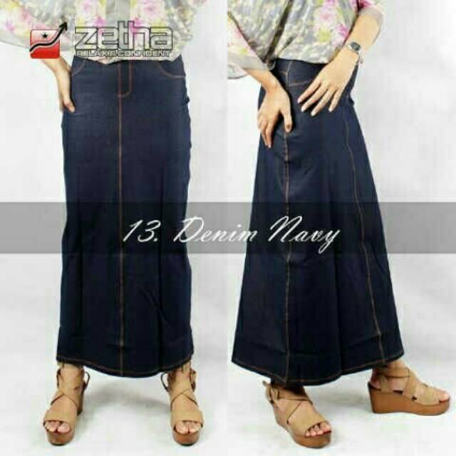 Rok Denim Zetha Warna Navy