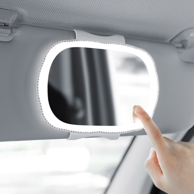 Zzz Cermin Rias / Kosmetik / Makeup Model Klip on Visor Matahari Mobil Dengan Saklar Sentuh + LED
