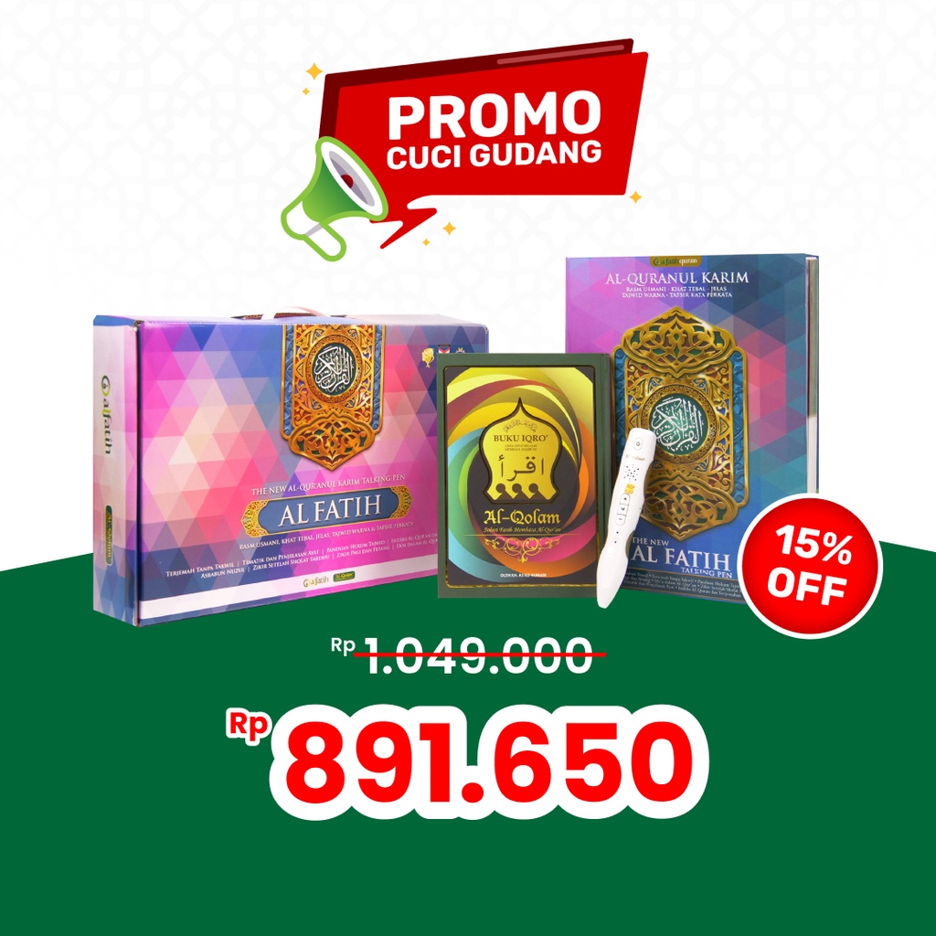 ALFATIH QURAN TALKING PEN AL QURAN DIGITAL PEN IQRA' A4 BESAR