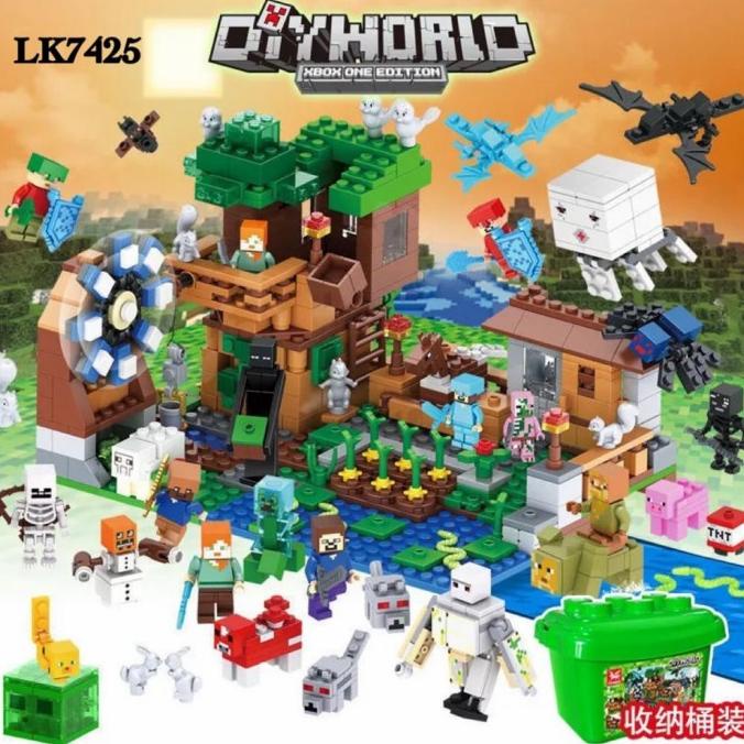 Mainan Edukasi Anak Lego Classic My World DIY Minecraft + Box 7425 ms mR4