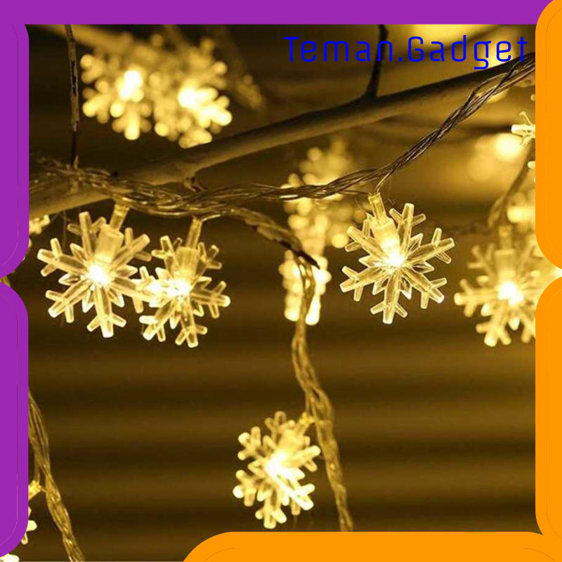 TG-DG279 LAMPU HIAS DEKORASI SNOWFLAKE CHRISTMAS LIGHT BATTERY 20 LED - HH-002