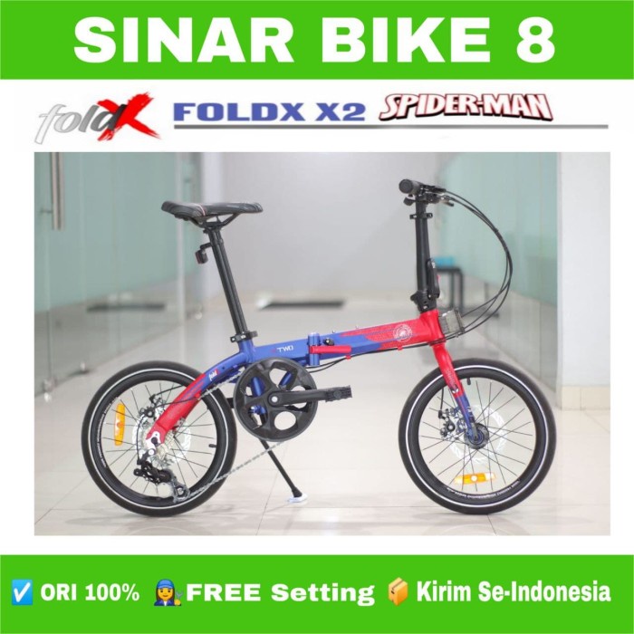 Sepeda Lipat Ukuran 16 Inch ELEMENT FOLDX X2 SPIDERMAN Folding Bike FOLD X