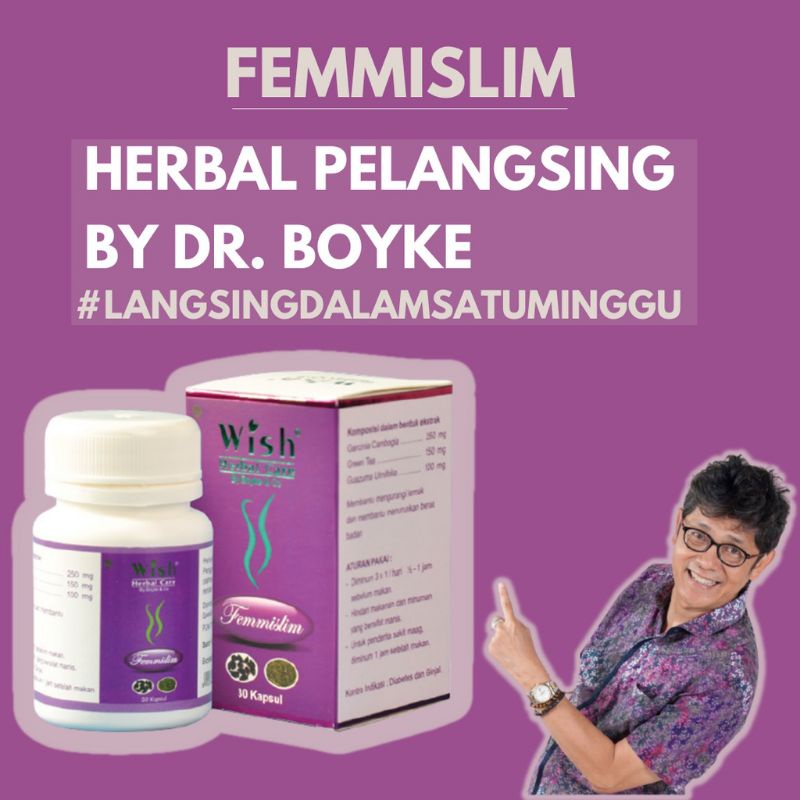 Femmislim Wish Herbal Care dr Boyke / Femmi Slim / Femi Slim / Femislim (Obat Pelangsing Herbal Alam