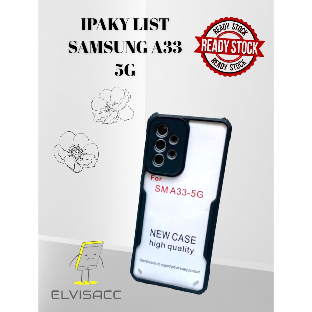 CASE SAMSUNG GALAXY A33 5G IPAKY SOFTHARD LIST BLACK BACKCASE WARNA HITAM FOR SAMSUNG A33 5G