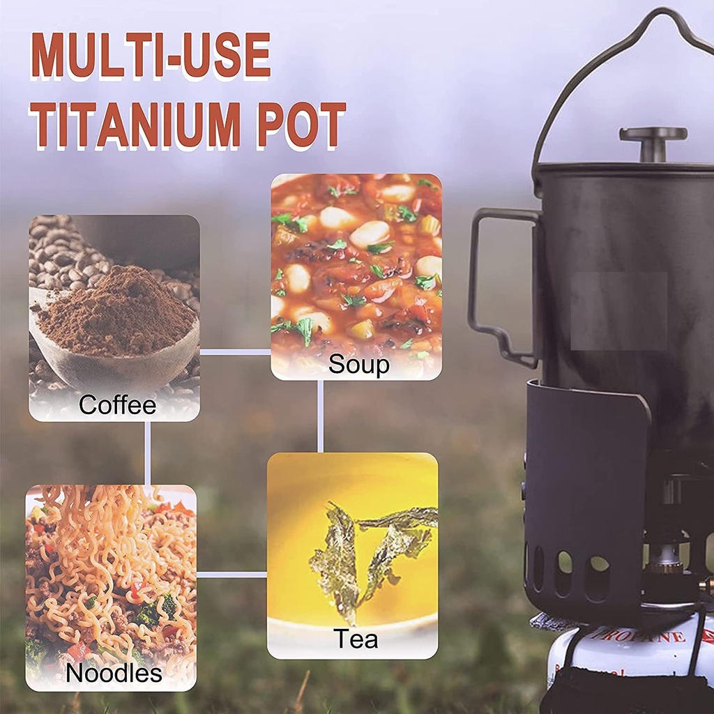 Titanium Camping Coffee Pot - Gelas Camping Multifungsi Titanium 750ml