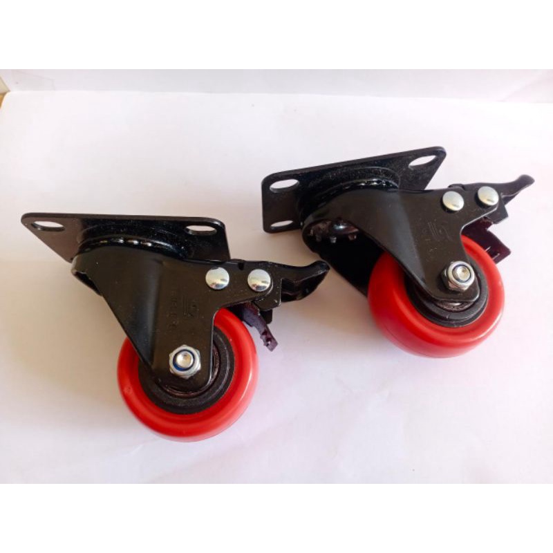 Jual Roda Troli Karet Hidup Mati 2 Inch