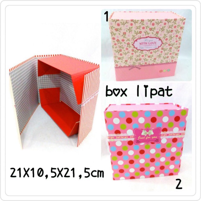 

FREE ONGKIR!! Kotak kado / gift box / box kado / tempat lipat kado / kardus kado tebal fancy bagus
