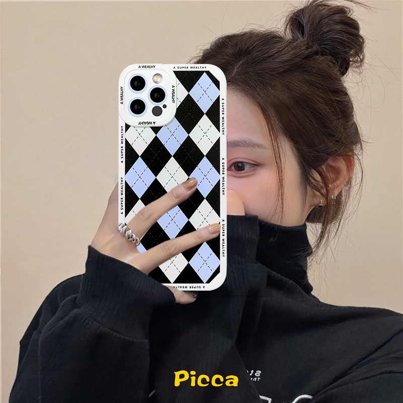 Ins Casing Pola Grid Berlian Untuk Samsung A04s A73 A03 Core M23 A13 A53 A03s A32 A12 A72 A52 A23 A33 A22 A50 A21s A11 A71 A10s A52s A51 A20s A30s A50s A10 A20 A30 A02 A02s A03