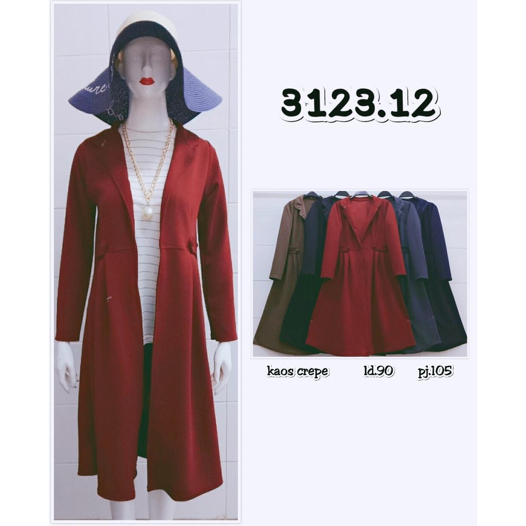 Cardigan Polos Lengan Panjang Tanpa Inner