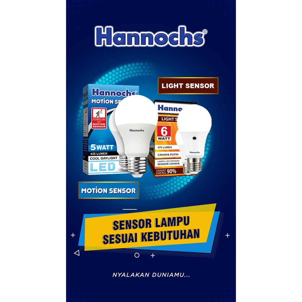 Hannochs lampu LED Sensor Cahaya dan Gerak - Putih