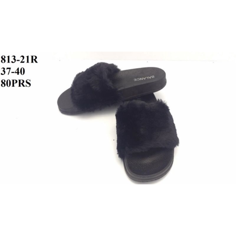 813-21R Sandal Selop Jelly Import Bulu Balance
