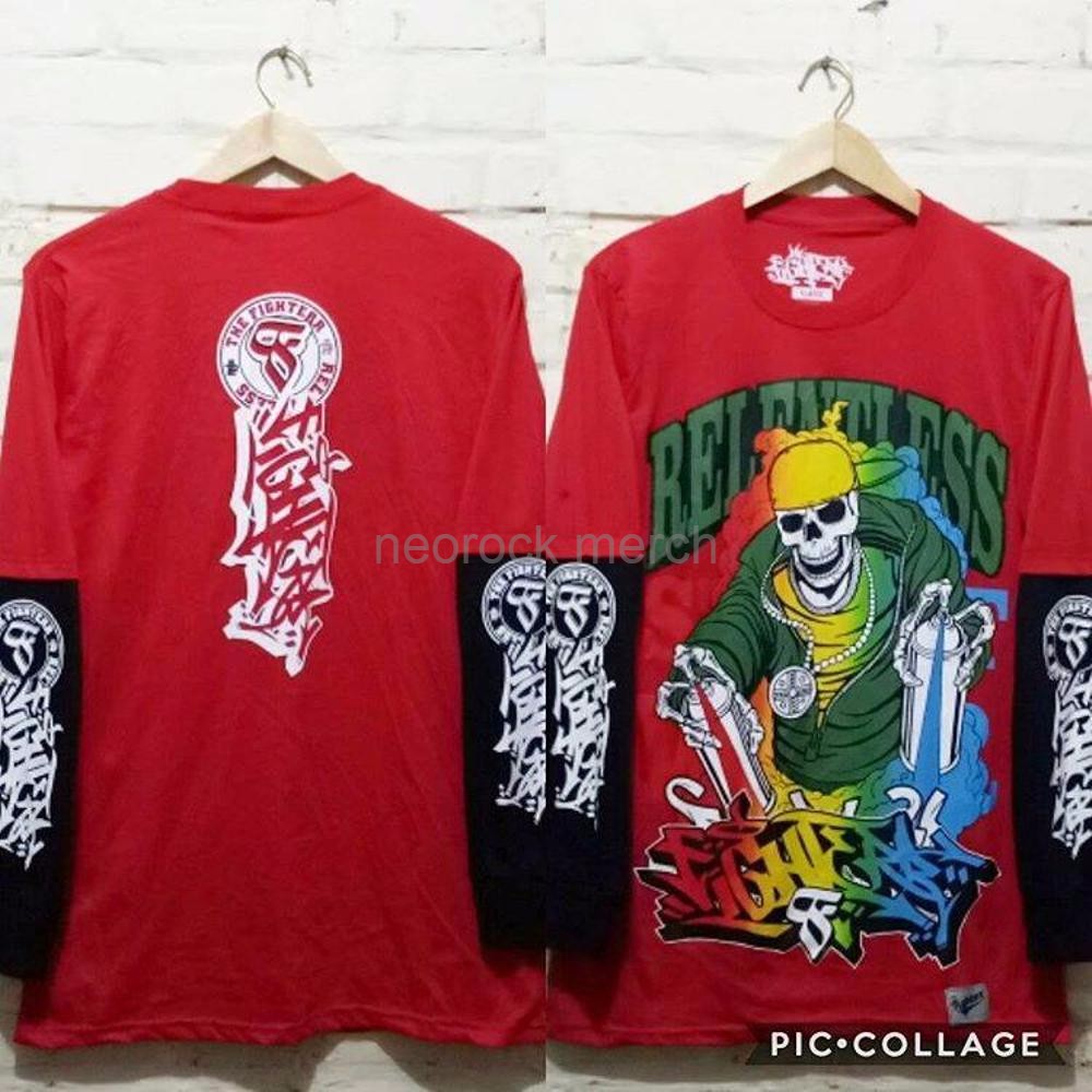 TERLARIS BAJU KAOS DISTRO ORIGINAL LENGAN PANJANG SAMBUNGAN WARNA