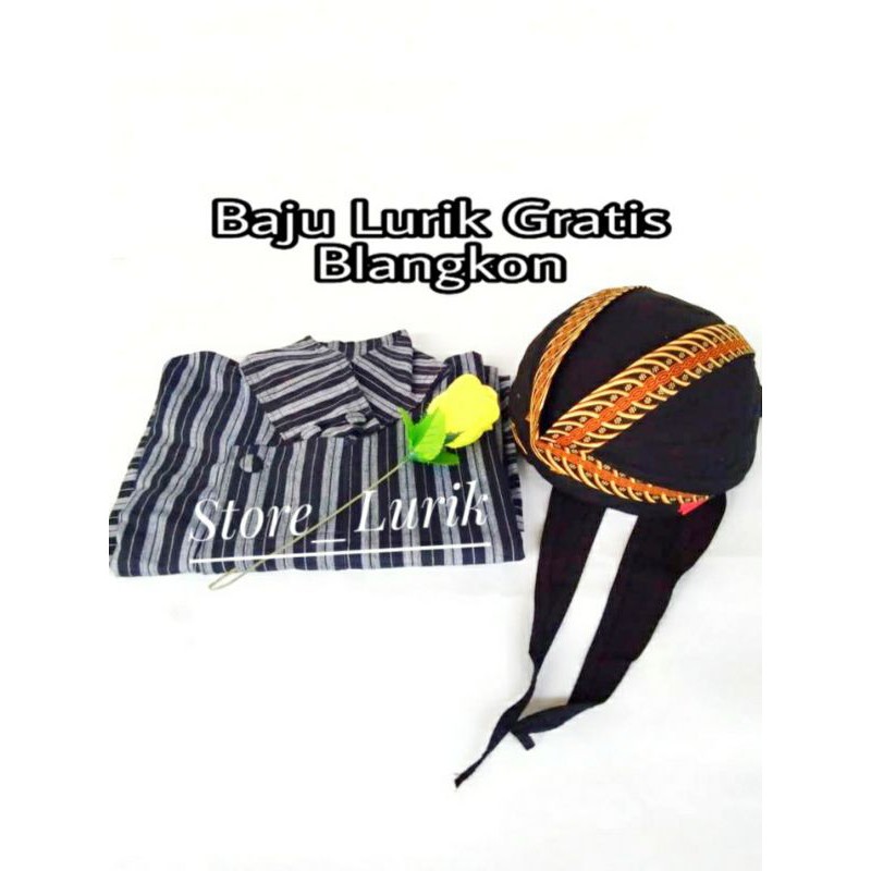 Baju lurik jawa gratis blangkon / Baju adat jawa bonus blangkon