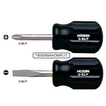 Hozan D-65/P Obeng Mini + Plus Kecil Praktis Ukuran Kantong Pocket Size Kuat awet Tahan Lama Asli