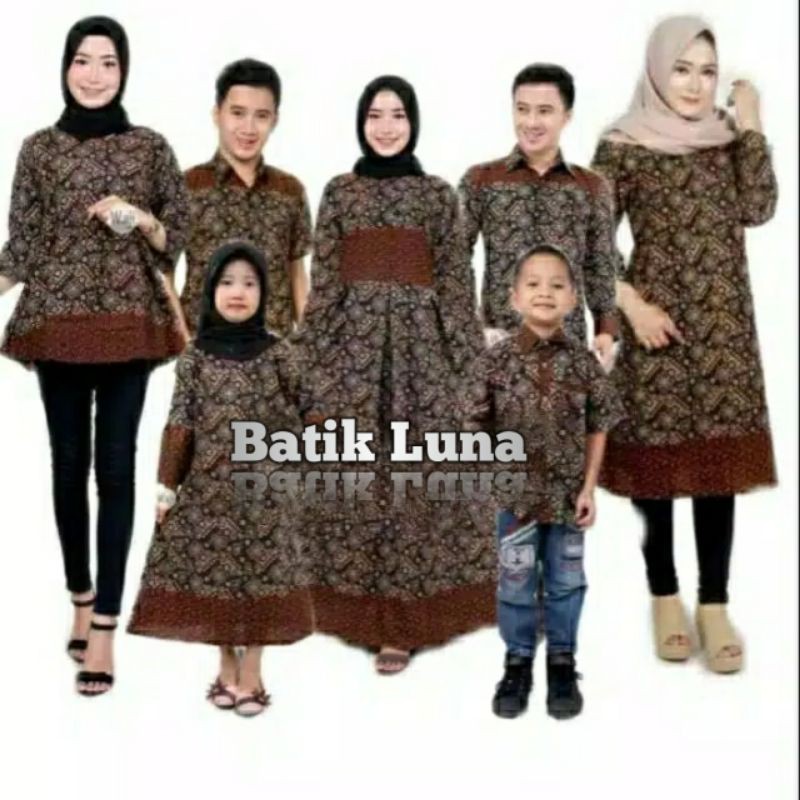 Batik Couple Keluarga/Couple Keluarga Batik Sarimbit Set Family Standar & Jumbo(Jual Satuan