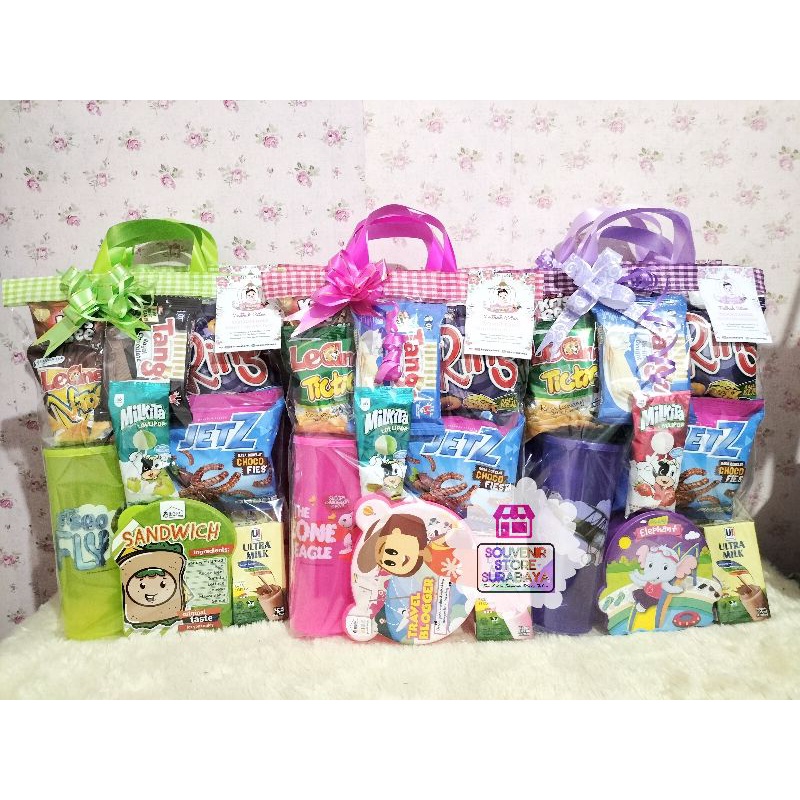 Souvenir Ulang Tahun / Paket Ulang Tahun Anak / Set Gelas Calista Lunchbox / Gelas Calista / Souvenir Mini Lunchbox