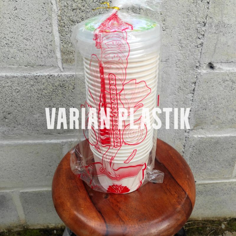 PAPER BOWL 500ML + TUTUP @25PCS
