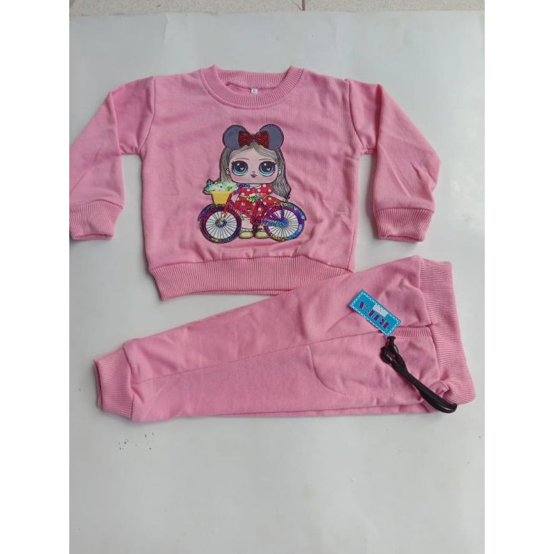 baju stelan pink lol SMP