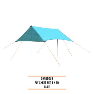 Flysheet Tenda Camping Chanodug Ukuran 3 x 3 Meter Bahan Waterproof Pelindung Tenda Outdoor Multifun