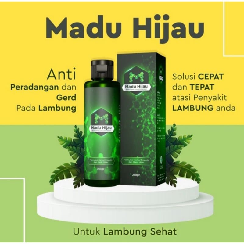 (BISA COD) MADU HIJAU ORI RAMUAN HERBAL PENYAKIT LAMBUNG LUKA DINDING LAMBUNG GERD