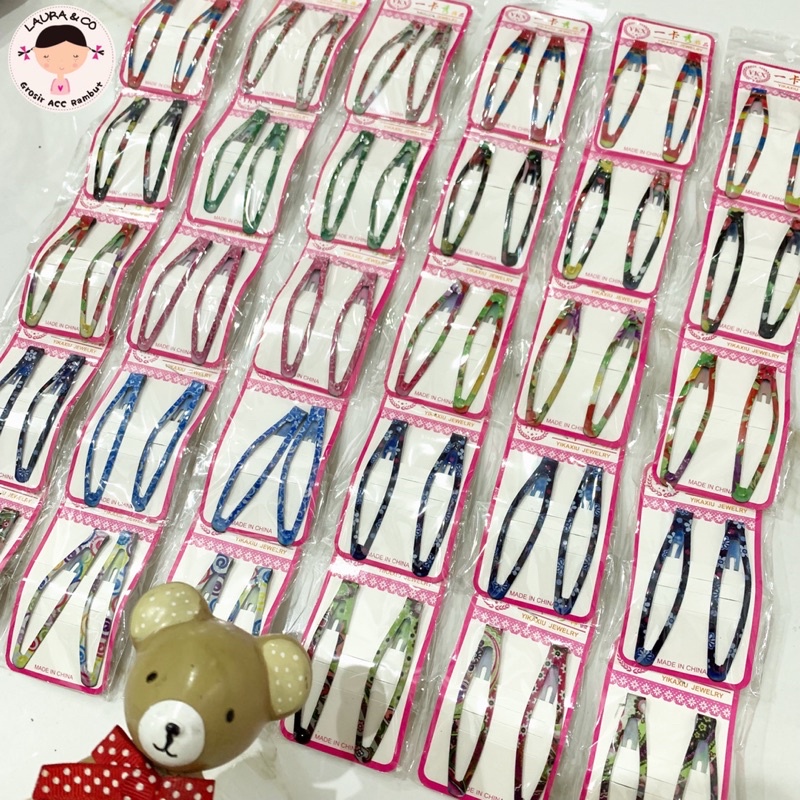 Jepit Tik tok tip top warna gliter seng 10pc 5pasang grosir