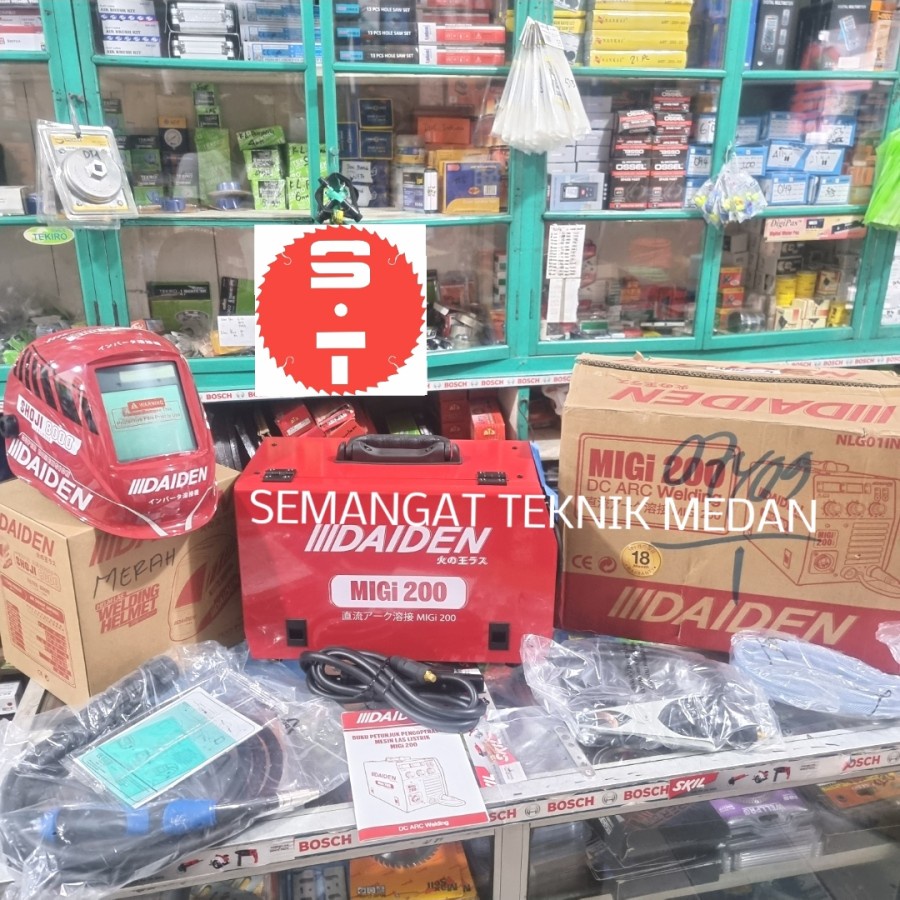 MIGi-200 MESIN TRAFO LAS MIG MIGi TANPA GAS CO2 200A 200 A 5kg DAIDEN
