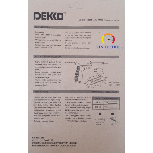 Solder Gun Dekko 938 N