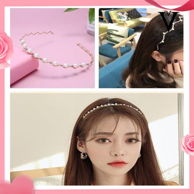 [COD]Mutiara Jepit Rambut  Bando Berlian  Gaya Korea Wanita Headband Aksesoris Rambut-FA