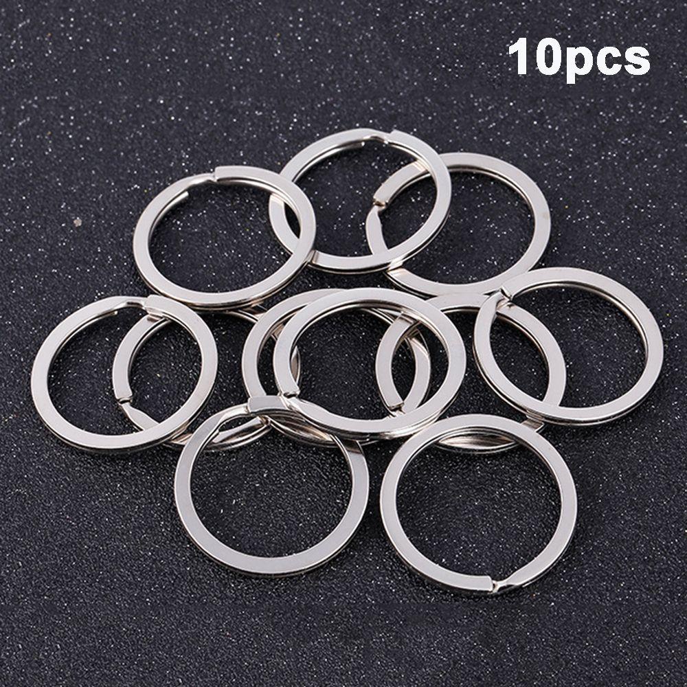 Lanfy Kunci Ring 10PCS 30mm Plating Logam Tahan Lama Split Gantungan Kunci Aksesoris