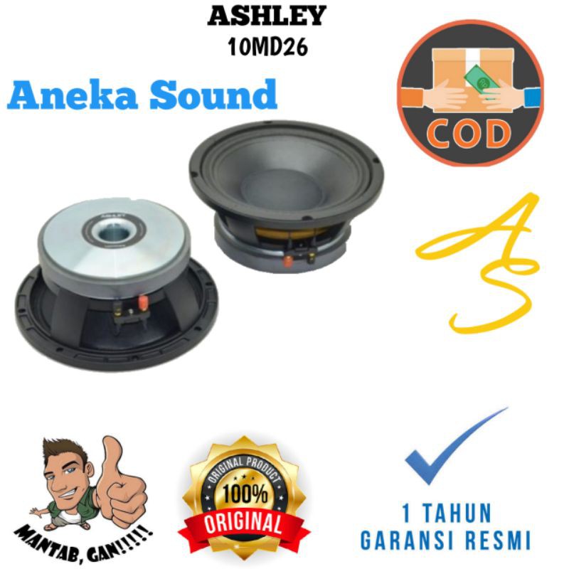 Speaker Component Ashley 10MD26 Original 10 Inch Garansi Resmi