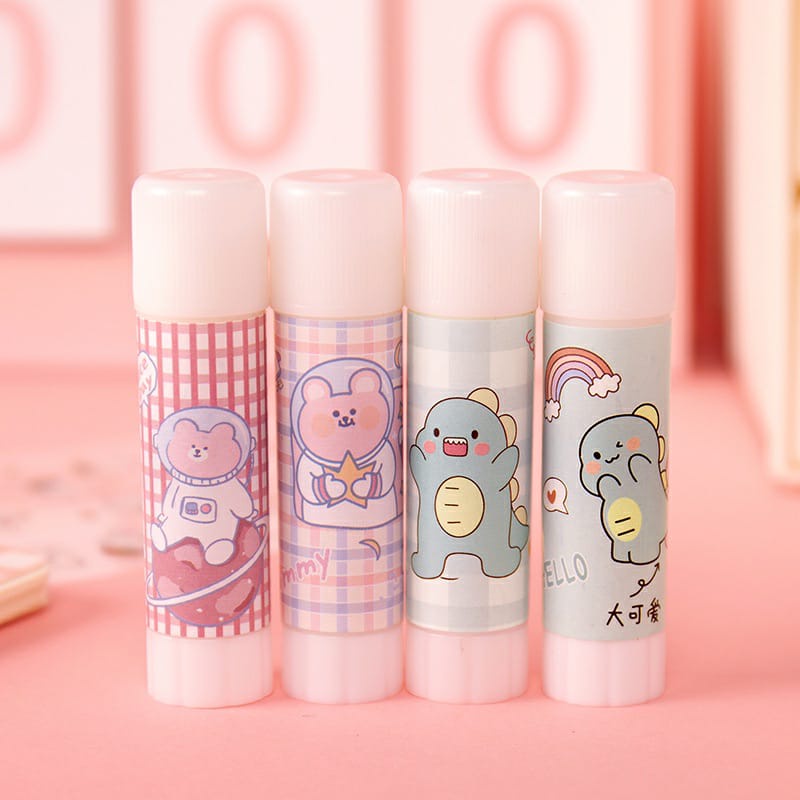 Lem Stick Anak Cewek Bear Unicorn Lucu Kertas Sekolah Alat Tulis Glue Stick