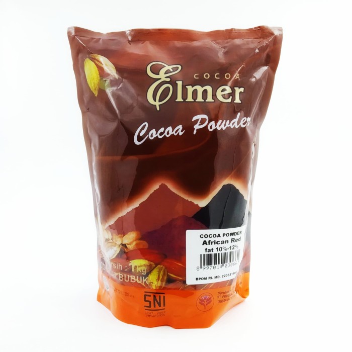 

ORIGINAL MURAH ELMER Premium Cocoa / Coklat Powder African Red ( 10% - 12% ) 1 Kg