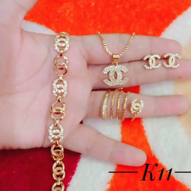 Xuping satu set berlapis emas 24k