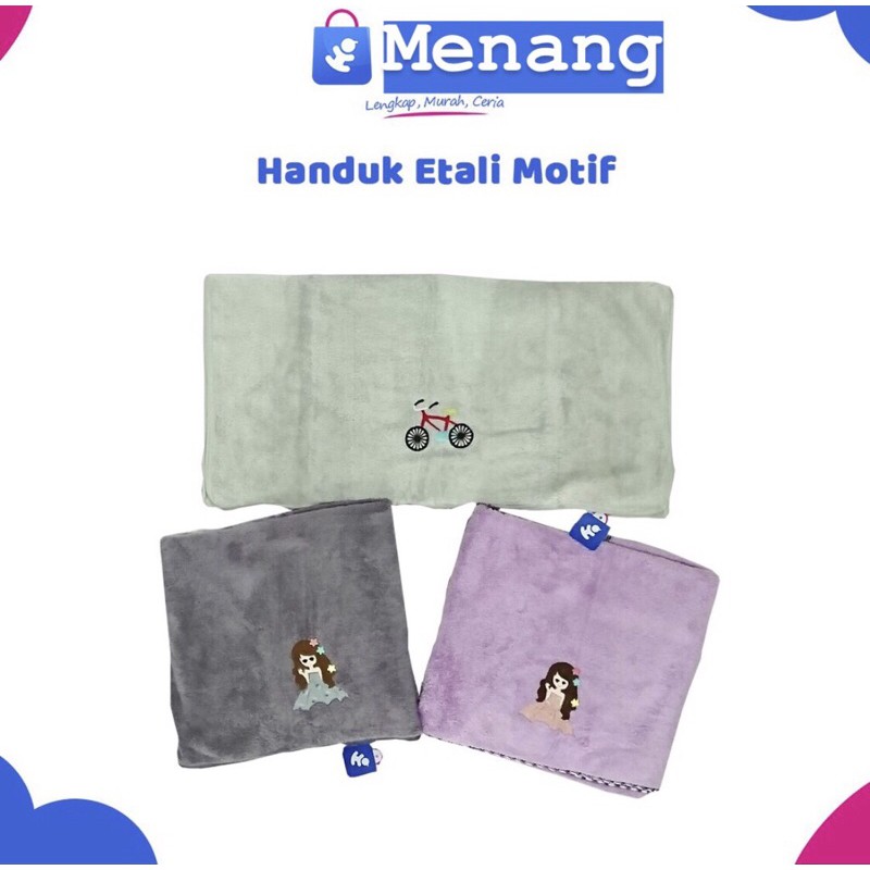 Handuk Mandi Micro Bulu Bergambar Kecil Etali 70x35 cm / Handuk Mandi Kecil / Handuk Olaharaga Murah