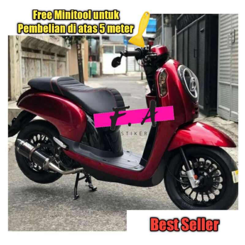 Sticker Candy Skotlet Motor Merah Candy Skotlet Metalik Stiker Candy Skotlet Motor Merah