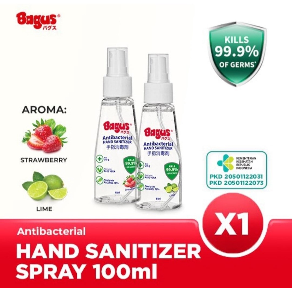 HAND SANITIZER SPRAY BAGUS 100 ML FOOD GRADE ANTIBAKTERIAL PEMBERSIH TANGAN