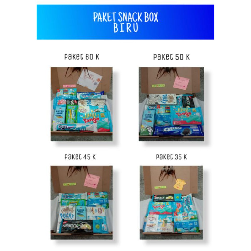 HAMPERS SNACK BOX ULANG TAHUN/ WISUDA/ UNNIVERSARRY /PAKET BIRU