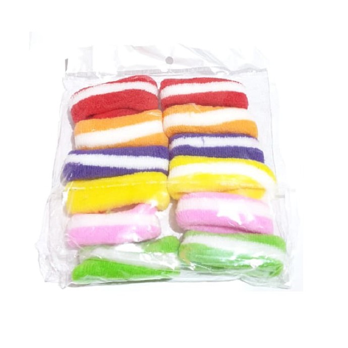 Ikat Rambut Donat Kilap Rajut Tebal Bahan Nylon Kunciran Ponytail Karet Rambut Sporty Warna Warni-IR Donat-3Lapis